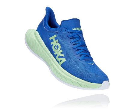 Hoka One One Carbon X 2 - Tenis Corrida Estrada Homem Azuis / Verdes Cinzentas | PT-ToqHZeK